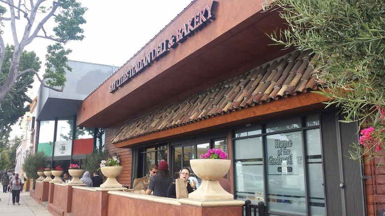 Exterior of Bay Cities Italian Deli & Bakery, day