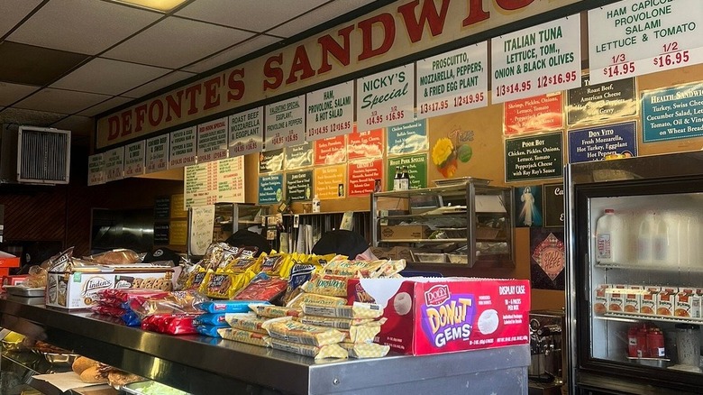 The interior of Defonte's Sandwich Shop in Brooklyn