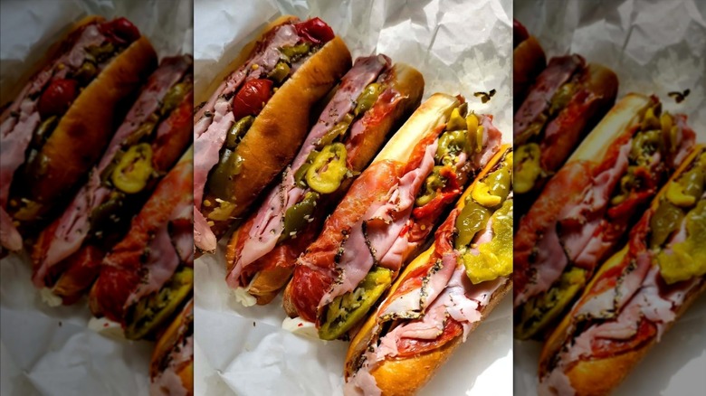 Italian combo sandwich from Fiore's House of Quality, New Jersey, mirrored