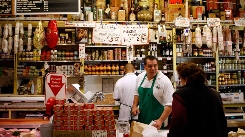 Interior of Molinari Delicatessen in San Francisco
