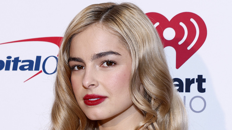 close-up of Addison Rae at a red carpet event.