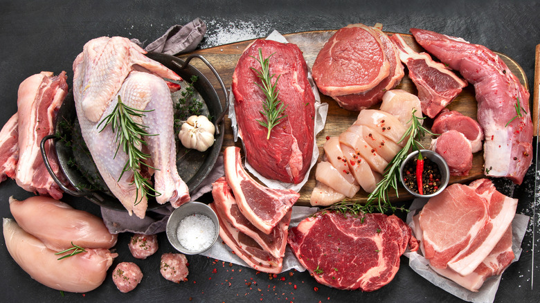 An assortment of meats