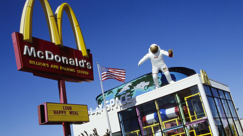 The exterior of the NASA-themed McDonald's location in Houston, Texas.