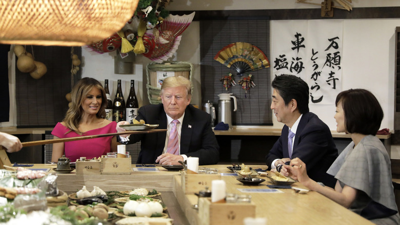 The Trumps dine out in Japan