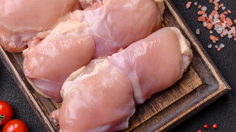 Raw chicken thighs