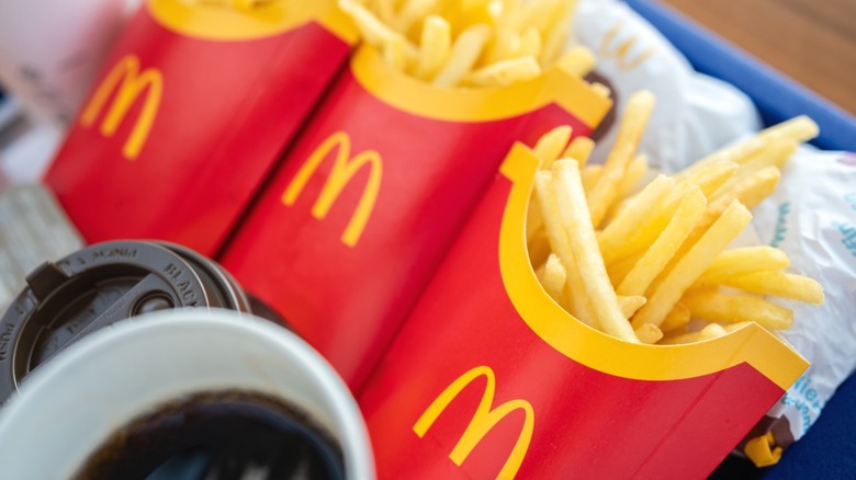 McDonald's French fries set out on a tray