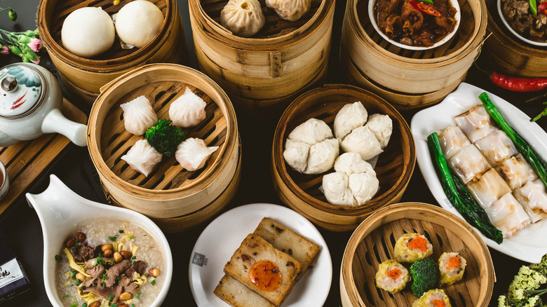 Dishes of Chinese food