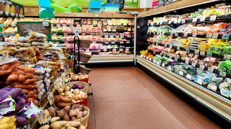 A grocery aisle inside a Trader Joe's store