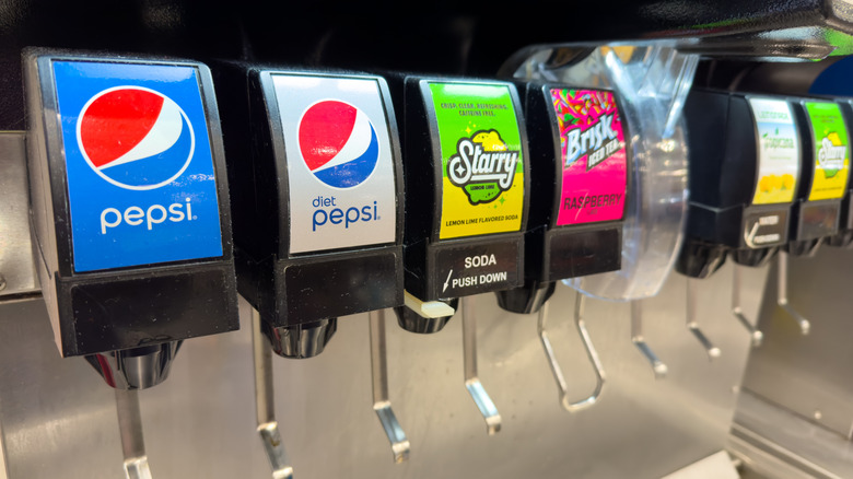 a restaurant's drink fountain