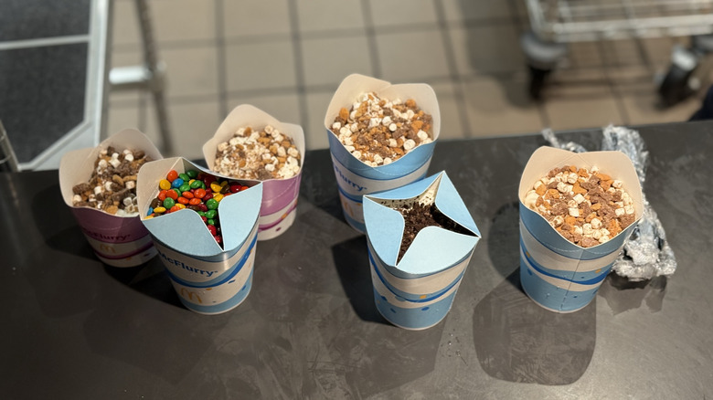 Various McFlurry treats at McDonald's