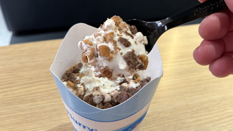 A spoonful of S'mores McFlurry at McDonald's