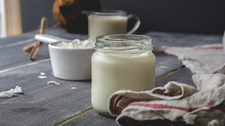 coconut yogurt in jar