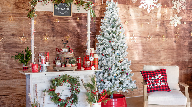 A festive holiday-themed DIY hot chocolate bar