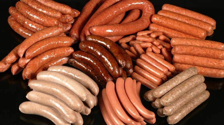 Assortment of various Kent Quality Foods brand sausages