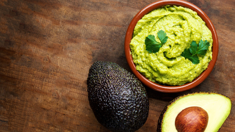 Guacamole made with Hass avocados