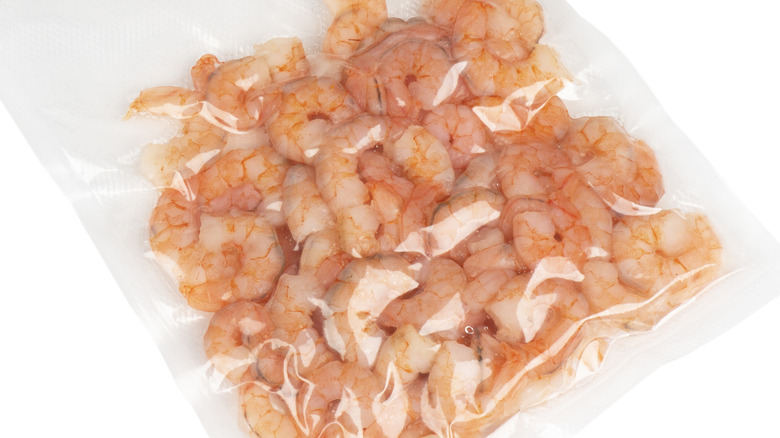 Shrimp in plastic package