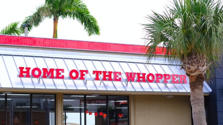 A Burger King in Florida advertising itself as "home of the Whopper"