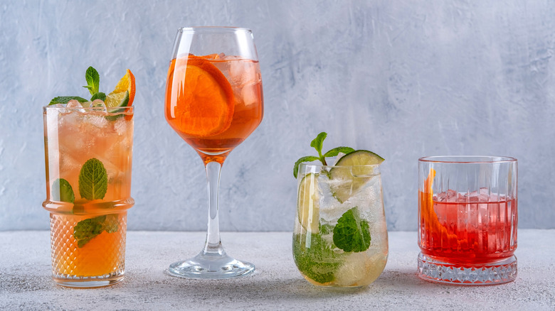 Assorted spritz cocktails