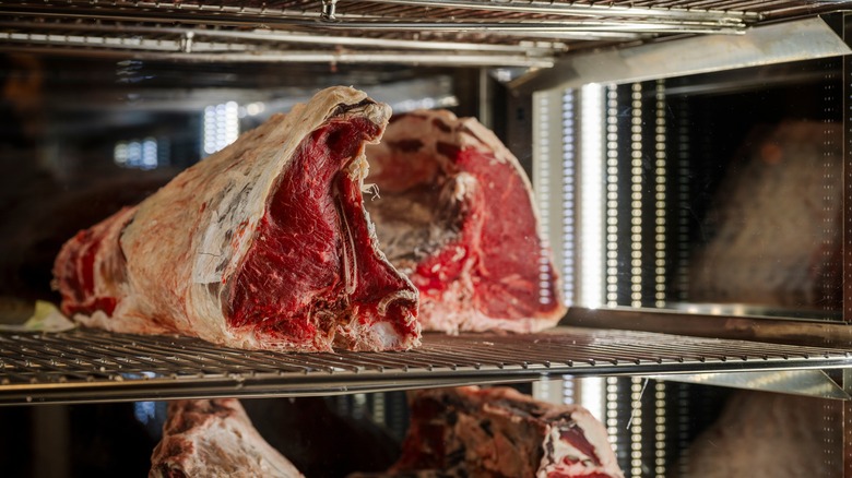 Beef in dry-aging chamber