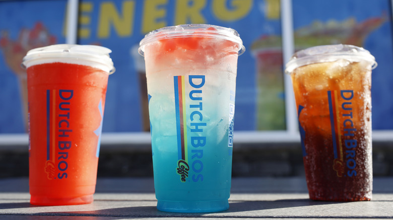 Dutch Bros cold energy drinks in to-go cups