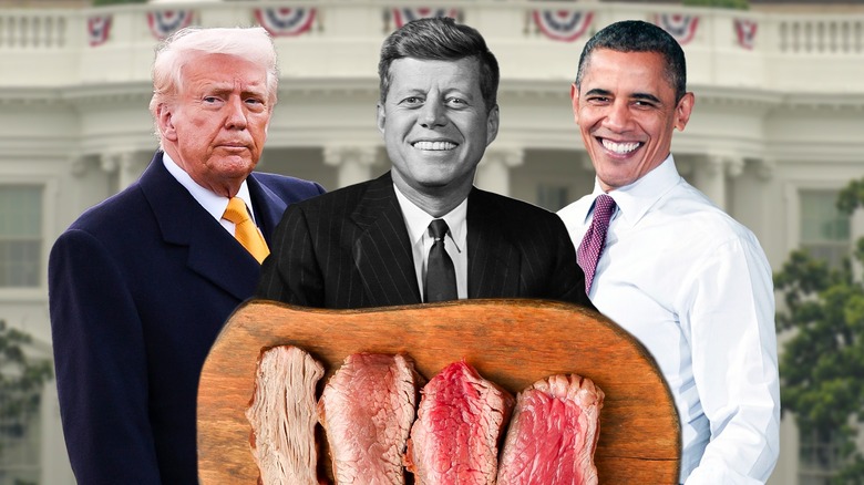 Three presidents and sliced steak