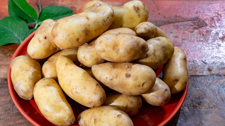 Bowl of la ratte potatoes
