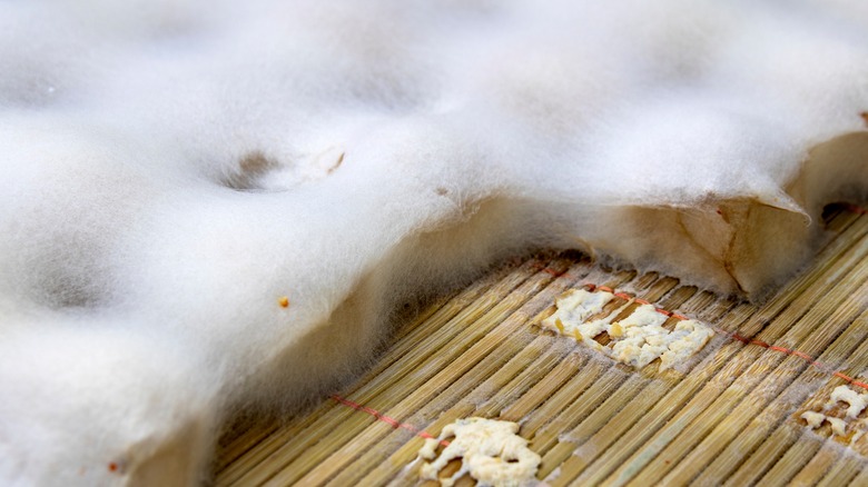 Hairy tofu on bamboo