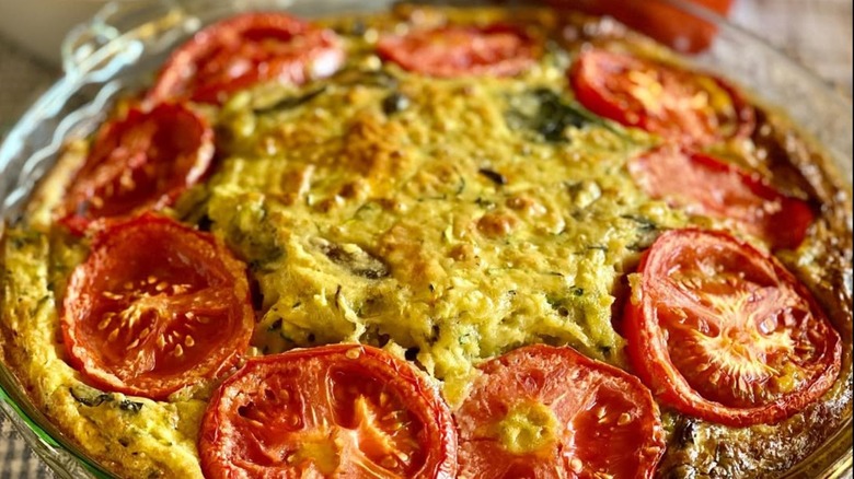 A crustless tomato quiche.