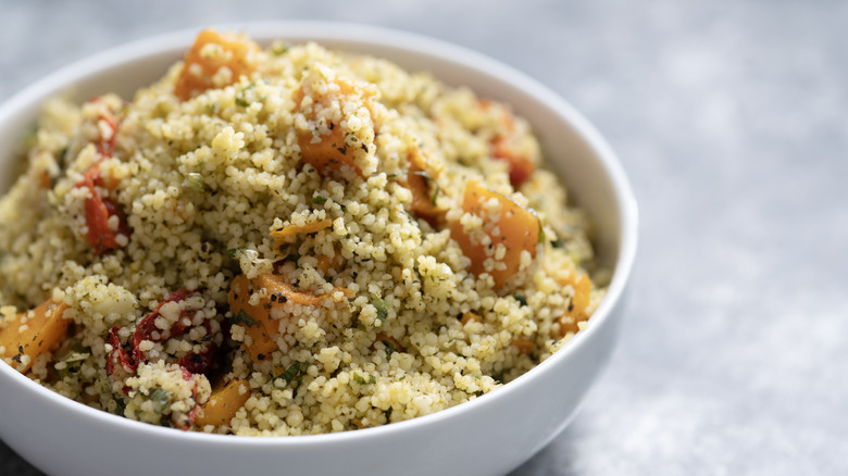 Bowl of couscous with vegetables