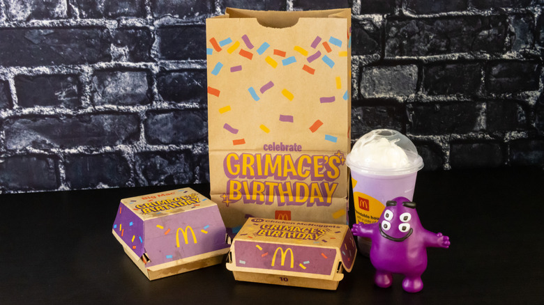 Grimace's McDonald's birthday meal