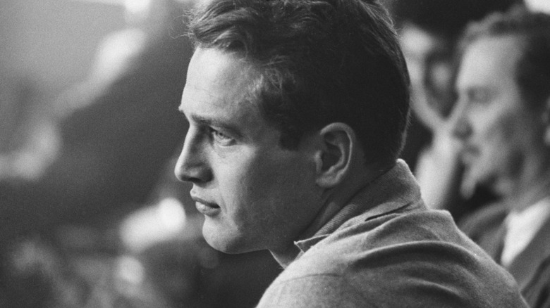 Side profile of actor Paul Newman.