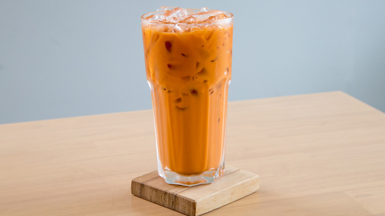 Glass of Thai iced tea