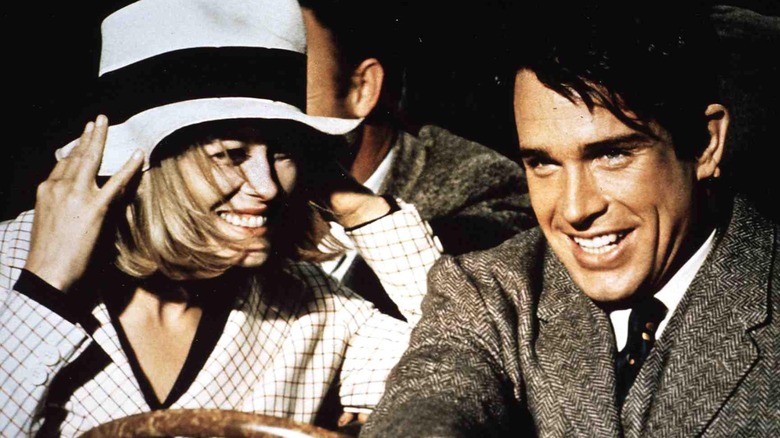 Faye Dunaway and Warren Beatty as Bonnie and Clyde.
