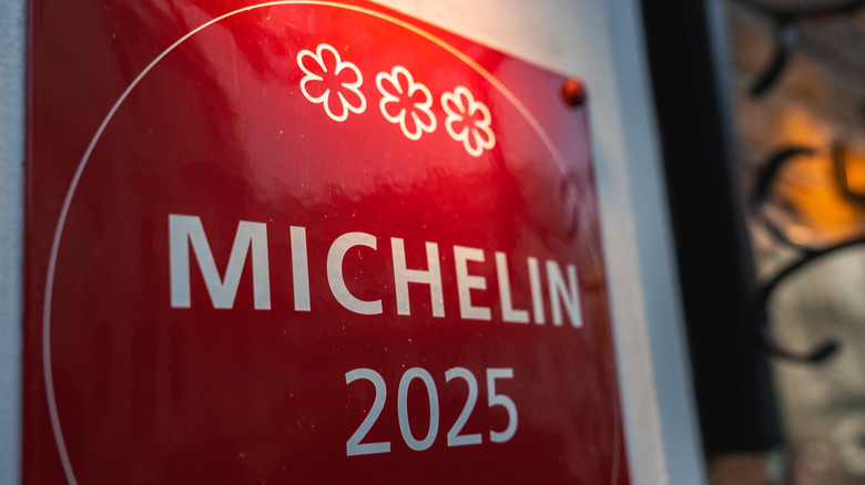 A plaque for a three Michelin Star restaurant