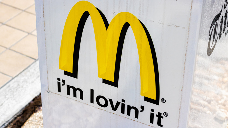 McDonald's I'm Lovin' it sign with golden arches logo