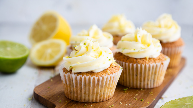 Cupcakes with lemon and lime zest frosting