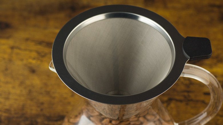 A stainless steel coffee filter