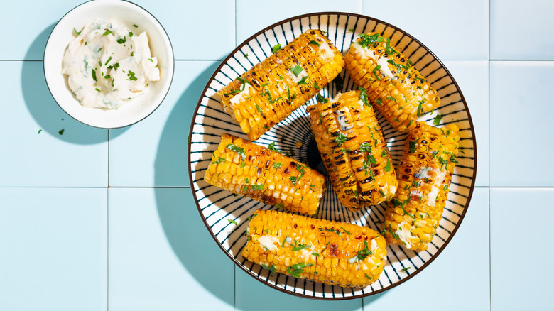 grilled corn with herb butter
