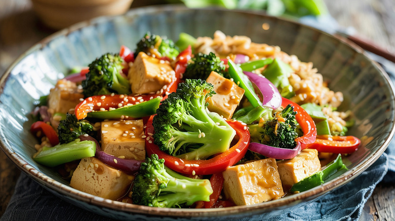 Stir-fry with veggies and tofu