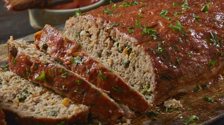 Moist turkey meatloaf with glaze