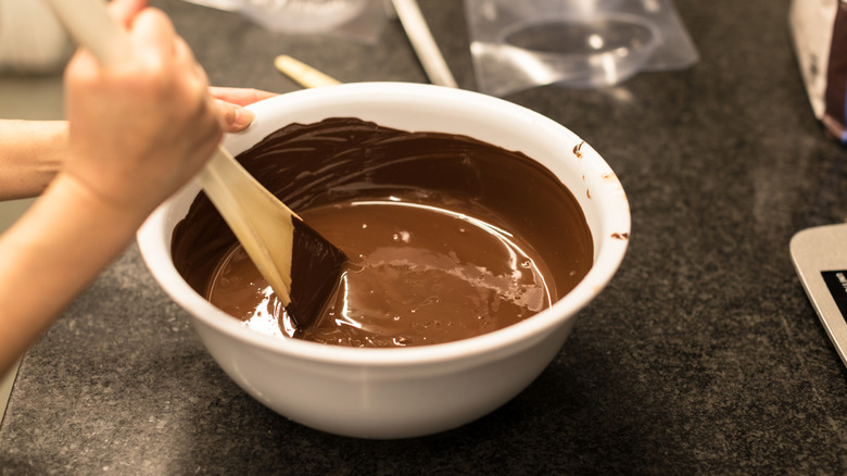melted chocolate in bowl