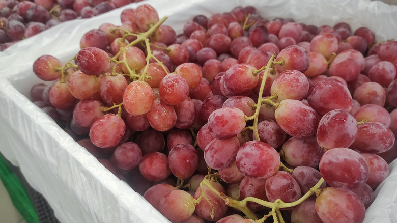 Grapes in a box.