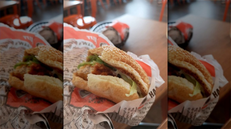 Half-eaten burger at A&W