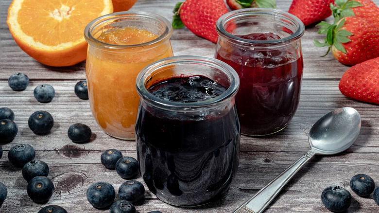 Assorted jars of jam