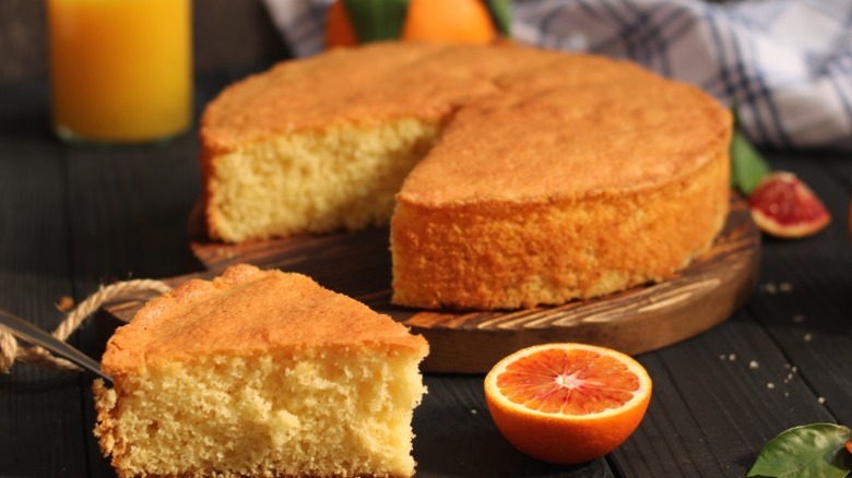 A piece of orange cake (which is not AI-generated, but will maybe have people second-guessing)