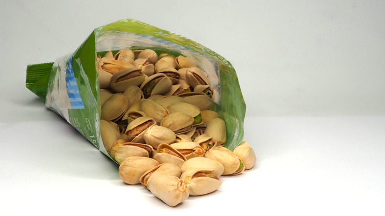 Open bag of pistachios