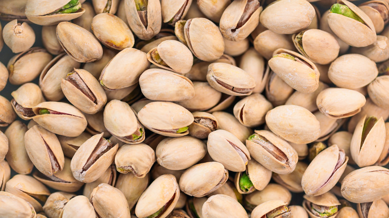 Unshelled pistachio background