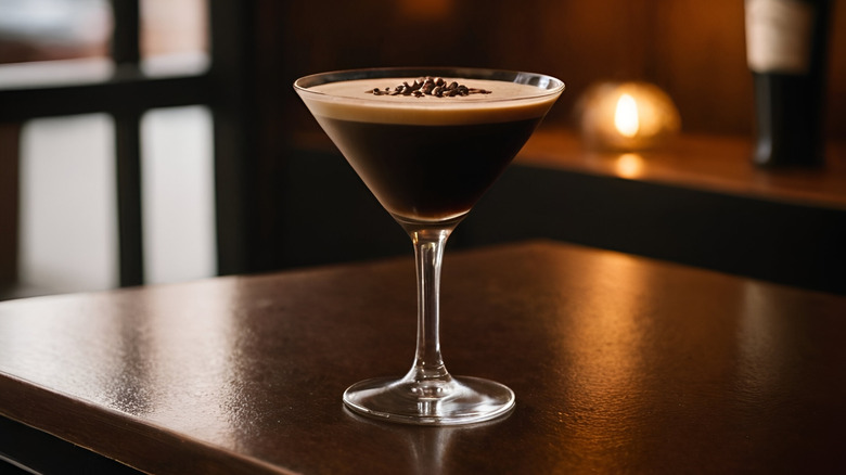 Espresso martini on a table