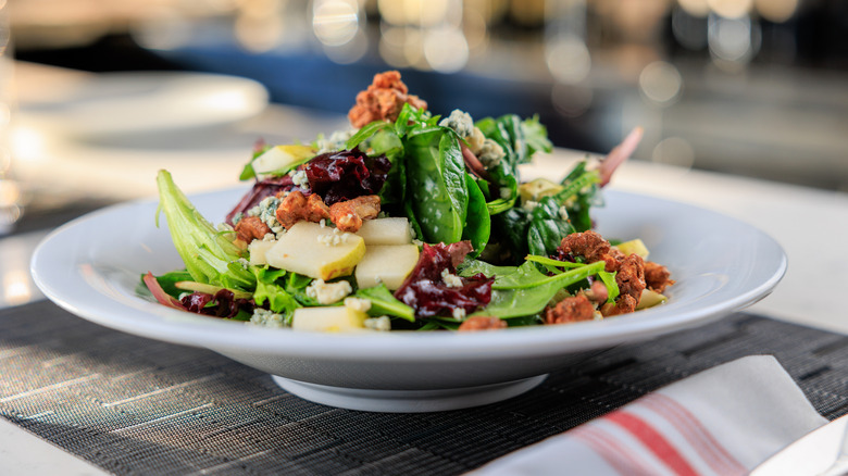 A fresh salad on a white plate