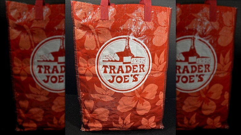 Vintage hibiscus Trader Joe's canvas bag